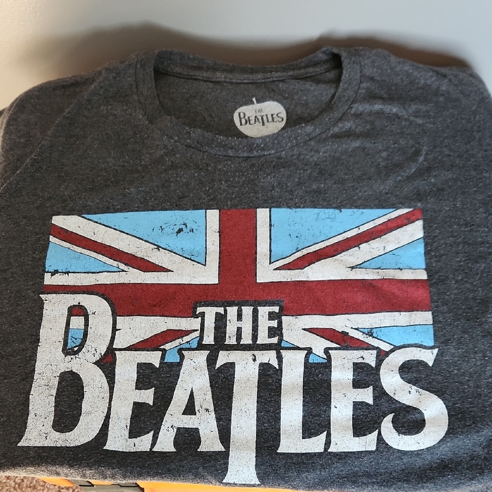 The Beatles Charcoal Tee with Union Jack